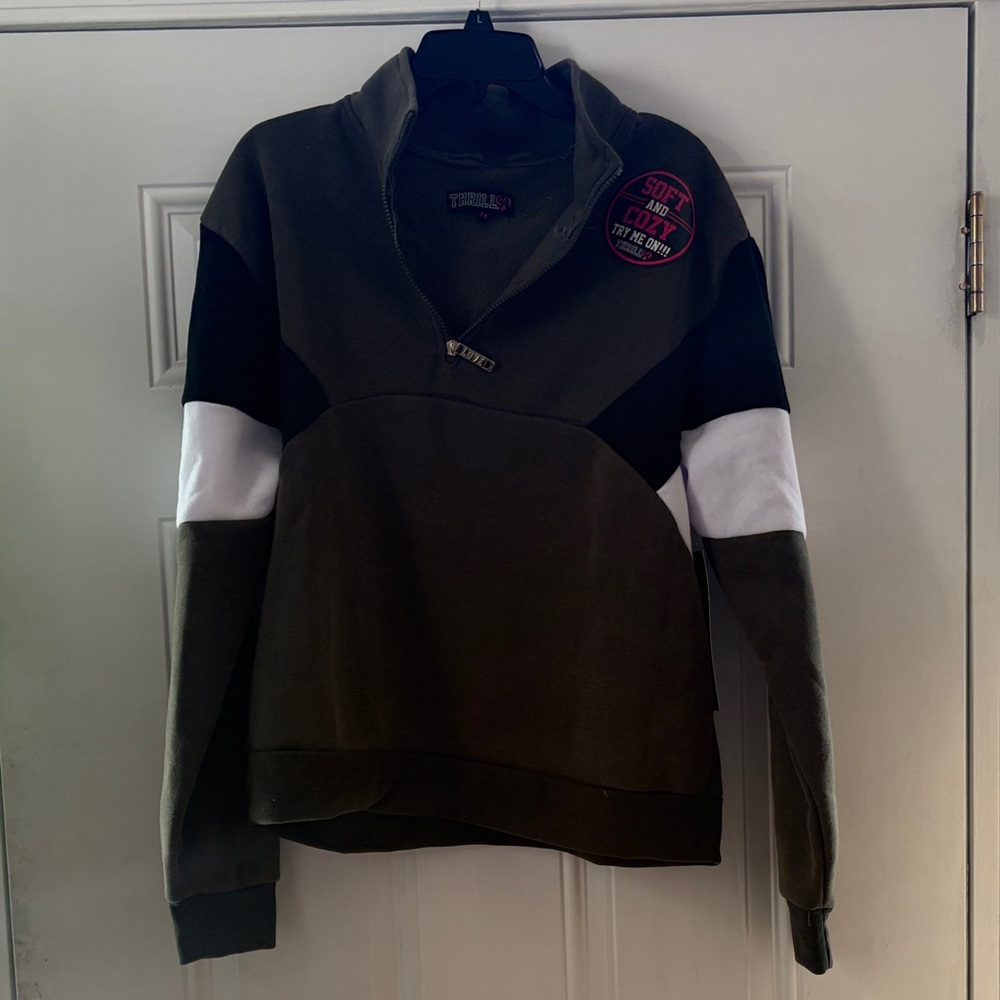 Thrill Olive and Black Sweatshirt